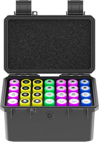 KIWIFOTOS 28 Slots 18650 Battery Organizer Case, IP67 Waterproof Protective by KIWIFOTOS