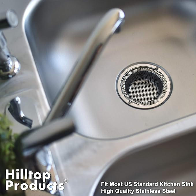 2 Pack - 4.5" Top / 3" Basket - Kitchen Sink Drain Strainer Stainless Steel - Image 6
