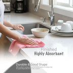 Basic Wash Cloths 12x12 Inches – Bulk Pack of 24 – Rose Pink Color – Soft and - Image 4