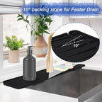 Kitchen Sink Splash Guard, 20 inch Silicone Faucet Guard & Draining Mat - Image 3