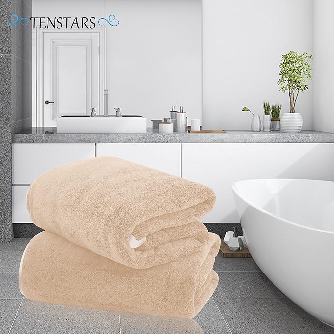 TENSTARS Silk Hemming Bath Towels - Image 3