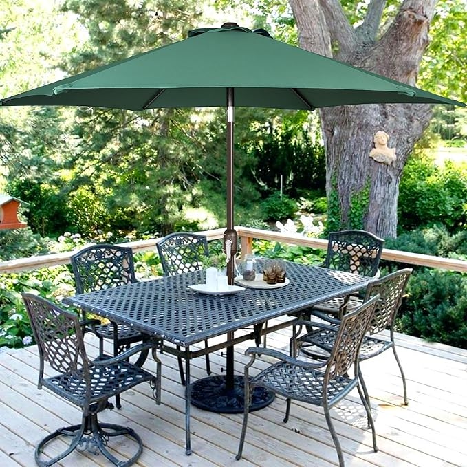 Blissun 7.5 ft Patio Umbrella, Yard Umbrella, Outdoor Market Umbrella with Push Button Tilt Crank, Seaglass - Image 6