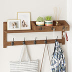 AMBIRD Wall Hooks with Shelf, 26.57 Inch Entryway Wood Coat Hooks by AMBIRD