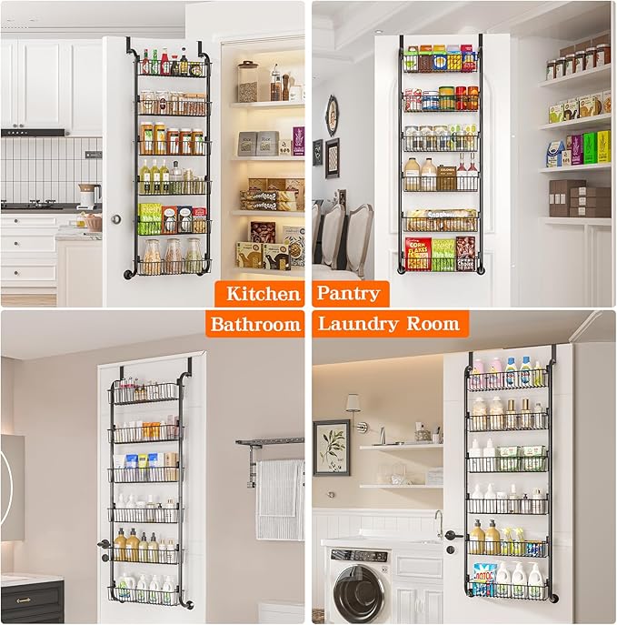 MIAOLI Over the Door Pantry Organizers and Storage, 6-Tier Spice Rack, Home & - Image 7