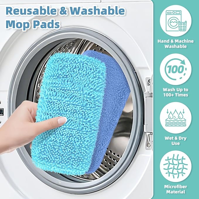 4 Pack Reusable Mop Pads Compatible - Image 6