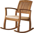 Christopher Knight Home Selma Acacia Rocking Chairs with Cushions, 2-Pcs Set, Teak Finish - Image 5