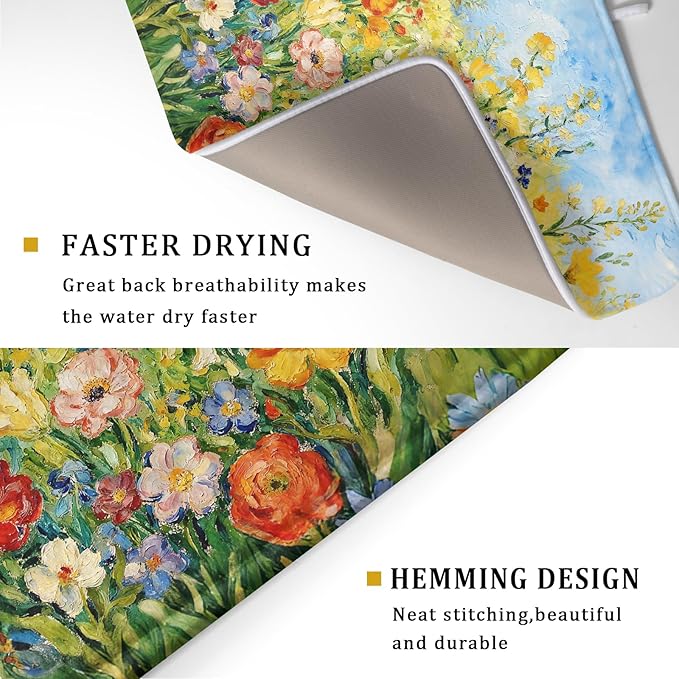 Spring Summer Floral Dish Drying Mat - Image 3