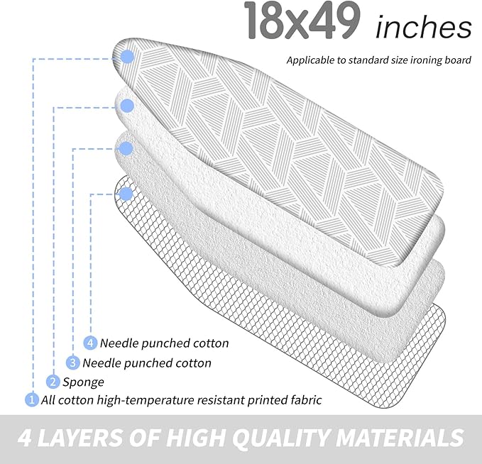 BNDX Eco-Friendly Ironing Board Cover and Pad 18" x 49" – Heat-Resistant - Image 2