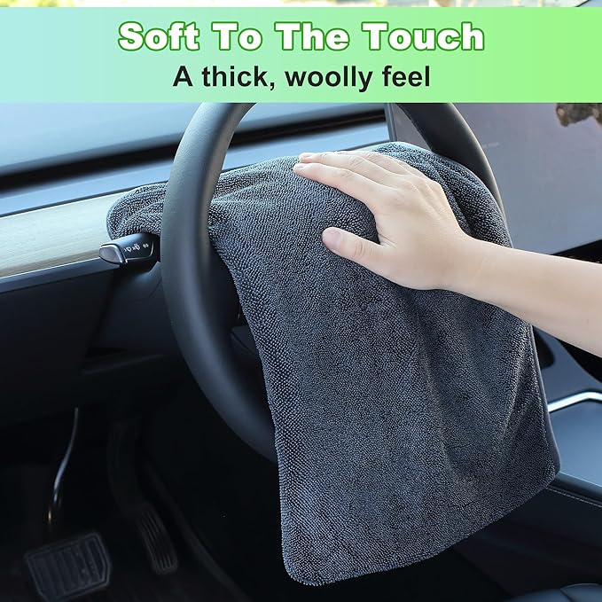 JOYMOOP Microfiber Towels for Cars, 2 Pack 35.4" x 23.6" Car Drying Towel - Image 8