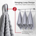 4PCS Gray Microfiber Hand Towels - Image 3