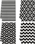 White Black Kitchen Towels Decorative Set of 4, Soft Absorbent Abstract Modern by Unknown