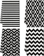 White Black Kitchen Towels Decorative Set of 4, Soft Absorbent Abstract Modern by Unknown
