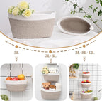 Hanging Storage Baskets, Over the Door Basket, Cotton Wall Baskets Storage - Image 2
