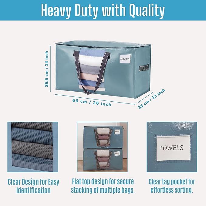 VENO 8 Pack Moving Bags, Comforter and Blanket Storage Bags - Image 3