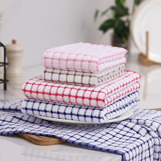 Homaxy Kitchen Towels and Dishcloths Set, 16 x 25 and 12 x 12 Inches, Super - Image 8
