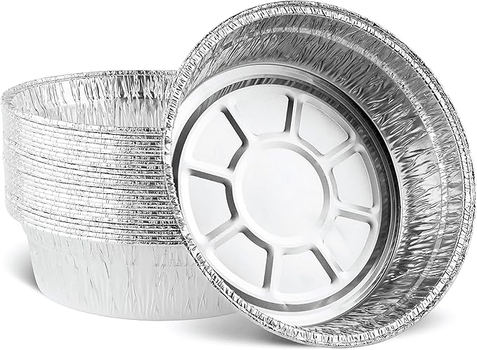 PLASTICPRO 9'' Inch Deep Round Tin Foil Pans Disposable Aluminum, Freezer & by PLASTICPRO