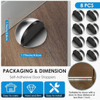 8 Pcs Self Adhesive Door Stoppers, Stainless Steel Floor Door Stop Wall - Image 2