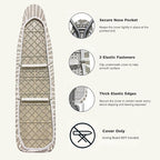 Ironing Board Cover and Pad 18"x54" Extra Thick Natural Cotton, Scorch and - Image 3
