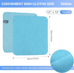 KinHwa Kitchen Washcloths for Dishes Absorbent Microfiber Dish Cloths Quick Dry - Image 8