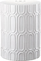 Safavieh Castle Gardens Collection Melody Antique White Glazed Ceramic Garden Stool by SAFAVIEH