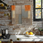 Orange and Brown Neutral Abstract Art Painting Hand Towel Set of 2, Abstract - Image 5