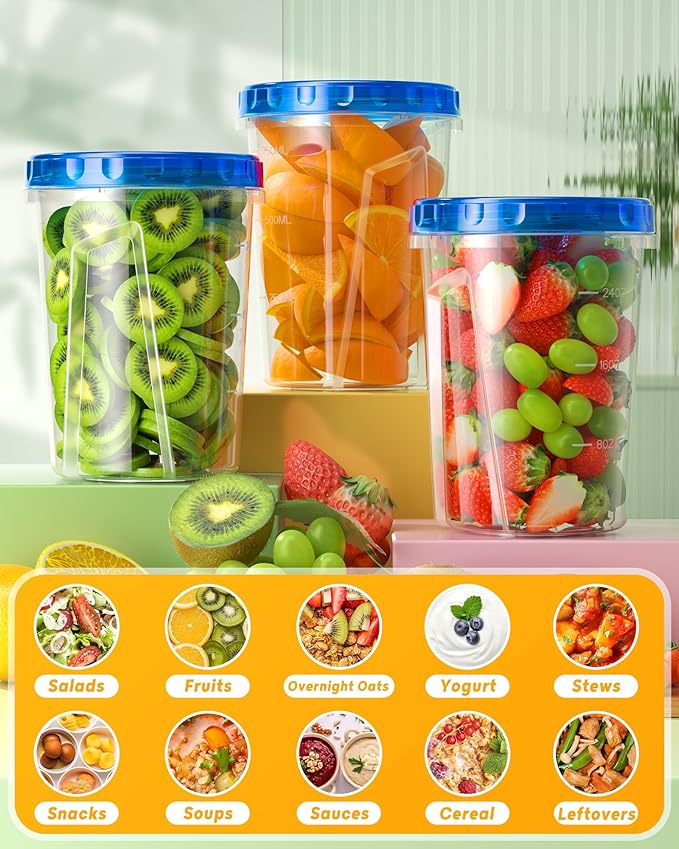 6 Pack-34 oz Freezer Storage Containers, Plastic Food Storage Containers - Image 7