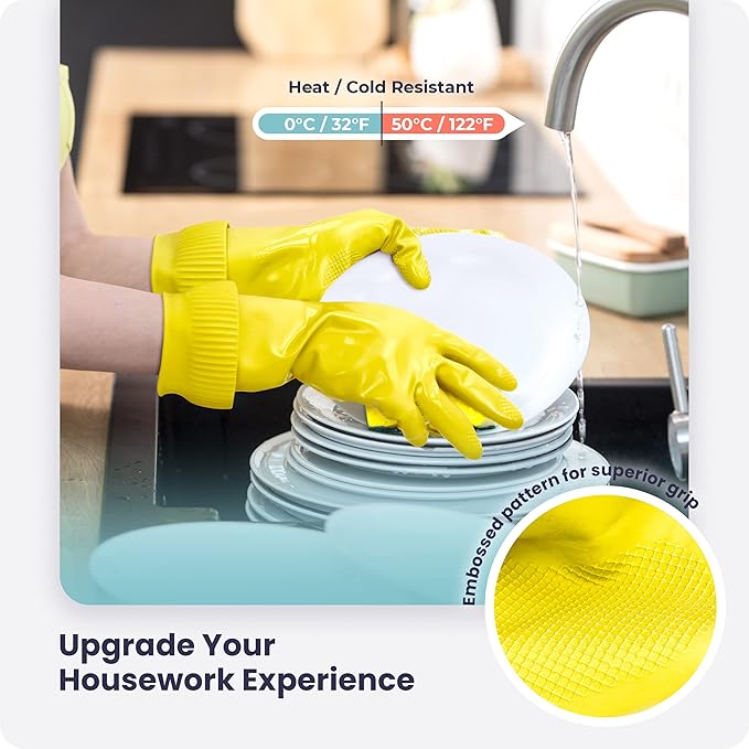 FMP Brands 3/6/12/60 Pairs 15 Inch Extra Long Rubber Dishwashing Gloves - Image 2