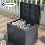 Suncast Small Deck Box Storage w/ Bench Seat for Indoor & Outdoor Use, 22 Gal., Cyberspace - Image 6