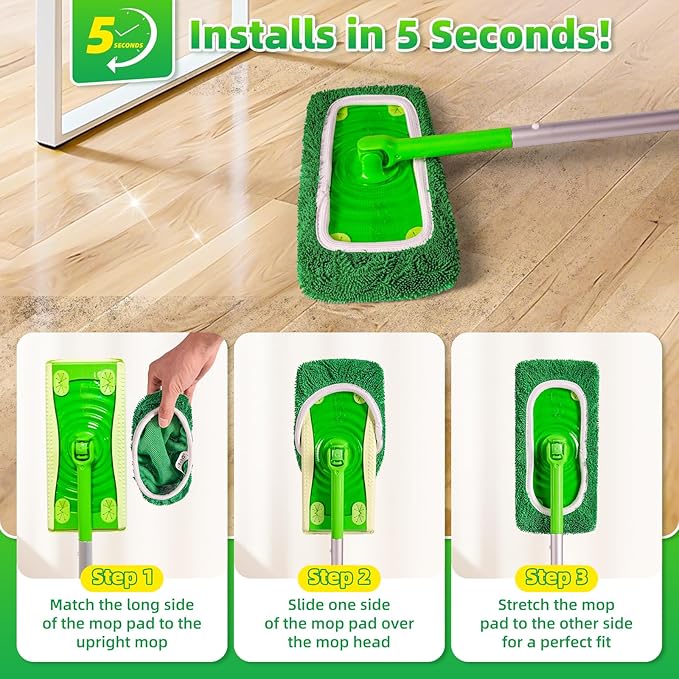 Reusable Microfiber Mop Pads Compatible - Image 4