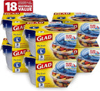 Glad Big Bowl Food Storage Containers, Large Round by GladTrashFoodStorage