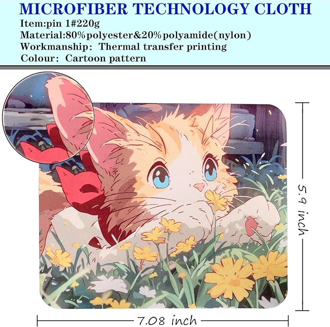 6Pcs Cute Kittys devise Premium Microfiber Cleaning Cloths, - Image 3