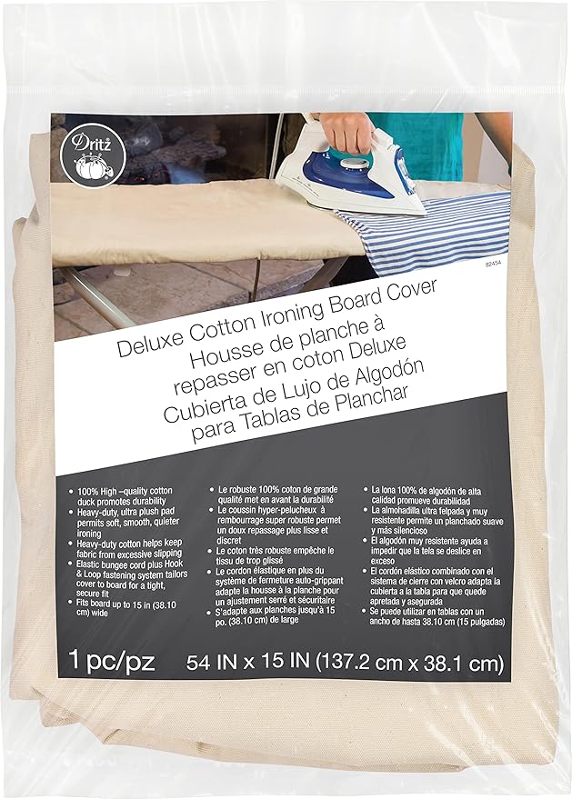 Dritz Clothing Care 82454 Deluxe Cotton Ironing Board Cover, 54 x 15-Inch by Dritz