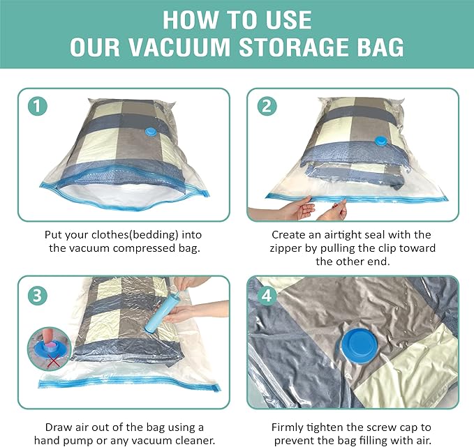 Cozy Essential Vacuum Storage Bags, Compression Space Saver Bags - Image 6
