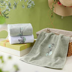 Abstract Botanical Hand Towels Boho Sage Green Botanical Bathroom Decor 14x29 - Image 3