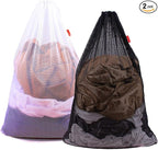 2 Pack Mesh Laundry Bags, 24 x 36 Inches Heavy Duty Drawstring Bag, Travel and by DuomiW