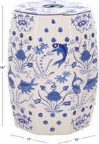 Safavieh Castle Gardens Collection Glazed Ceramic Blue Cloud 9 Chinoiserie Garden Stool - Image 2