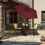 JEAREY 7.5FT Patio Umbrella Market Table Umbrella with 6 Sturdy Ribs, Push Button Tilt/Crank Outdoor Umbrella for Garden, Deck, Backyard, Pool and Beach,Burgundy - Image 3