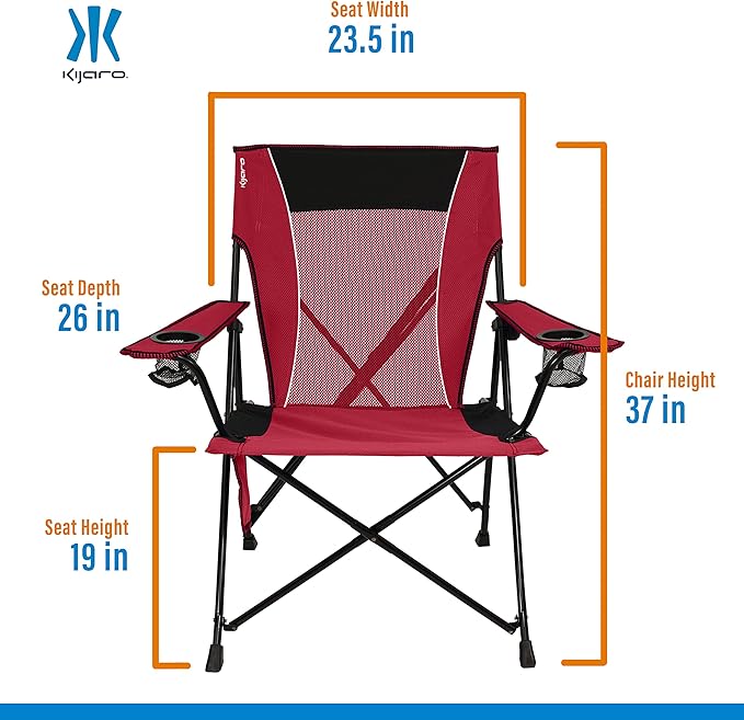 Kijaro Dual Lock Portable Camping Chairs - Versatile Folding Chair, Sports Chair, Outdoor Chair & Lawn Chair - Dual Lock Feature Red Rock Canyon - Image 7