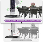 PURPLE LEAF 11.5' X 11.5' Telescopic Patio Umbrella with Base Included Lifting Cantilever Offset Square Large Umbrella for Pool Outdoor Patio Deck Garden Navy - Image 5