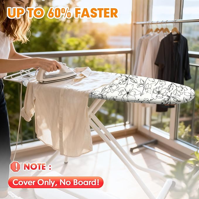 Ironing Board Cover and Pad, 15x54 Standard Size Thick Iron Padding, Scorch & - Image 2