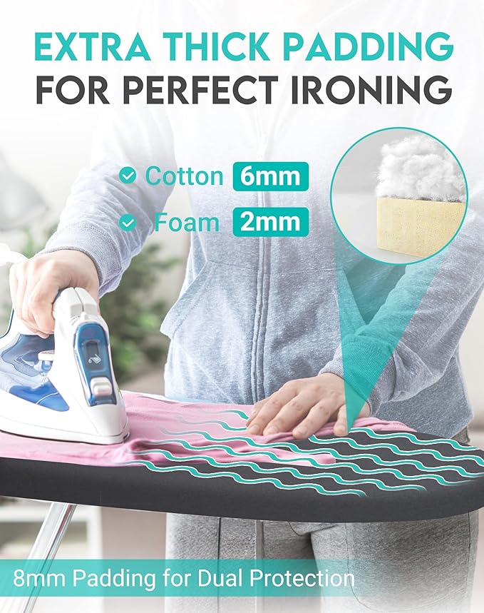 2025 Reinforced Ironing Board Cover and Pad, 15x54 Standard Size, Extra Thick - Image 4