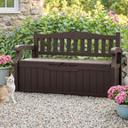 Homall 75 Gallon Outdoor Storage Benches Lockable Deck Box with Waterproof and UV Resistant, Waterproof Storage Box for Patio Furniture, Tools, Cushions (Brown) - Image 2