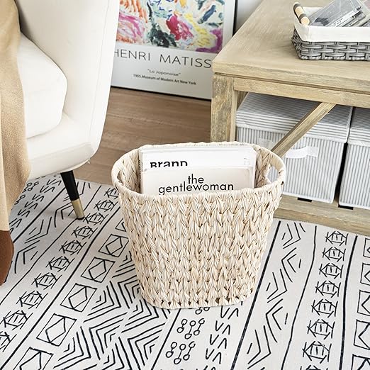 GRANNY SAYS Wicker Trash Can, Waterproof Bathroom Trash Can, Wicker Waste Basket - Image 3