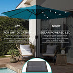 Best Choice Products 10ft Solar Polyester LED Lighted Patio Umbrella w/Tilt Adjustment and UV-Resistant Fabric - Image 3