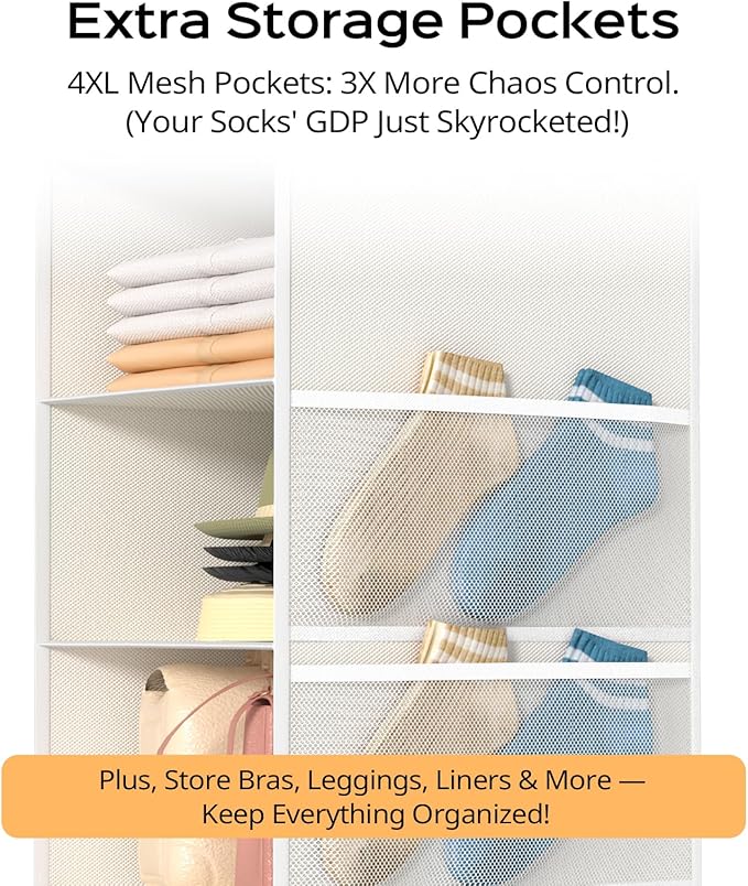 Extra Deep Hanging Closet Organizers and Storage, 5-Tier Closet Hanging - Image 6