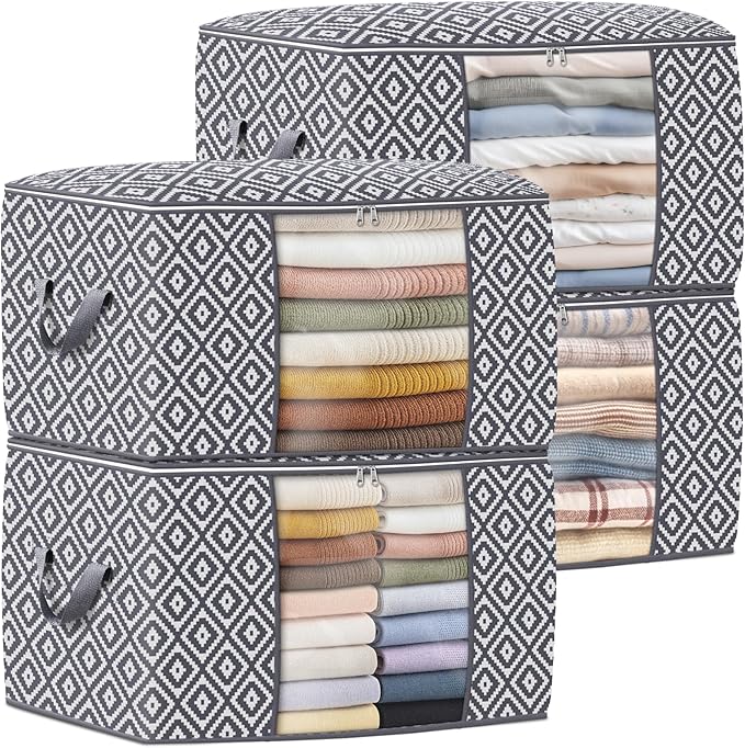 Direct 100L, 4 Pack, Storage Containers, Large Clothes Storage Bins Foldable by StorageTastic