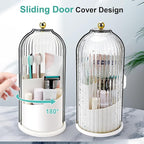 Toothbrush Holders with Sliding Lid, Rotating 3 Slots Bathroom Organizer - Image 2
