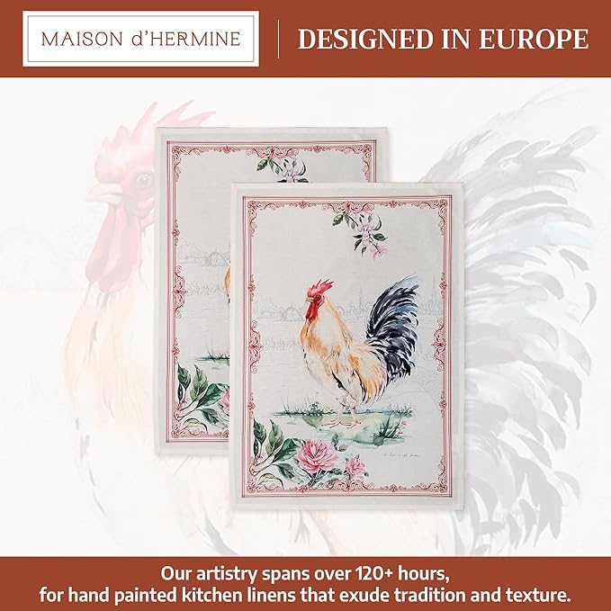100% Cotton Kitchen Towel Campagne Maison d' Hermine Set of 2 Super Soft Highly - Image 3