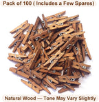 LWR CRAFTS Wooden Mini Clothespins 100 Per Pack 1" 2.5cm - Image 3