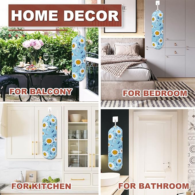 Plastic Bag Holder, Wall Mount Plastic Bag Organizer, Washable Large Grocery - Image 6